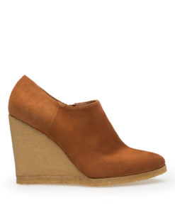 Leather wedge ankle boot