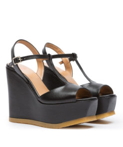 Alternative view of Leather wedge shoe