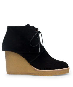 Leather wedge ankle boot