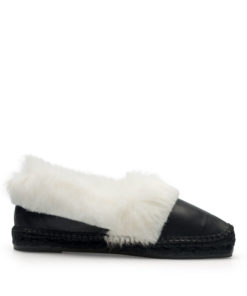 Flat fur espadrille