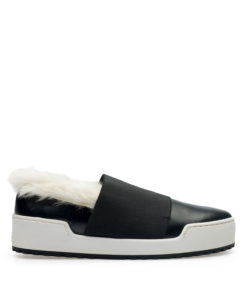 Leather fur sneaker