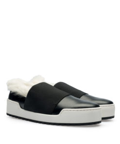 Alternative view of Leather fur sneaker