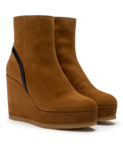 Alternative view of Leather wedge ankle boot