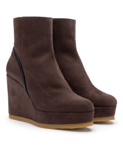 Alternative view of Leather wedge ankle boot