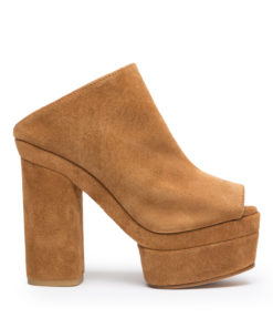 High-heel leather clog