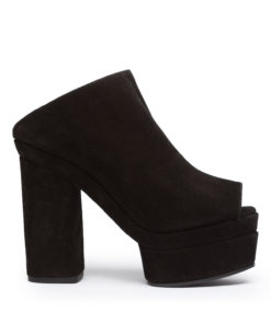 High-heel leather clog